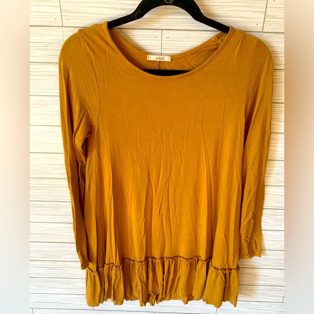 Easel tunic style Lush Mustard Yellow Women's Top